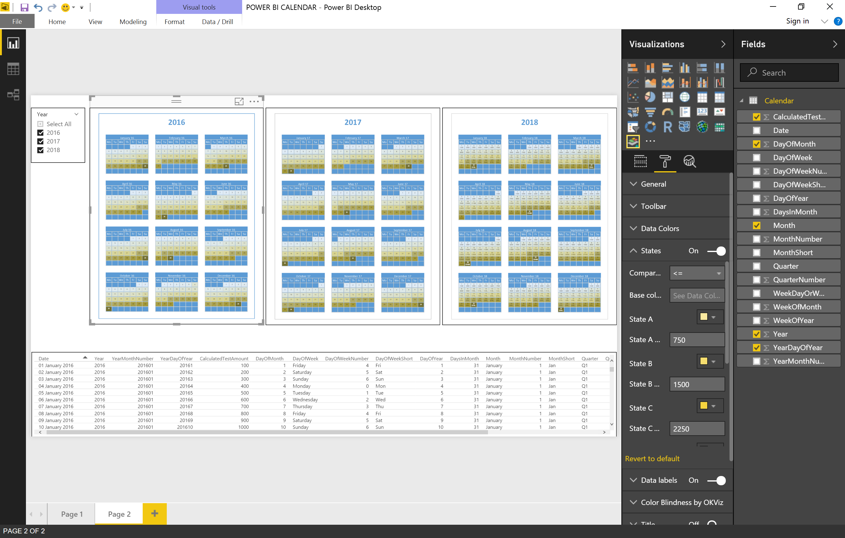Power BI Visualisation Calendar Insightful Data Solutions Ltd 